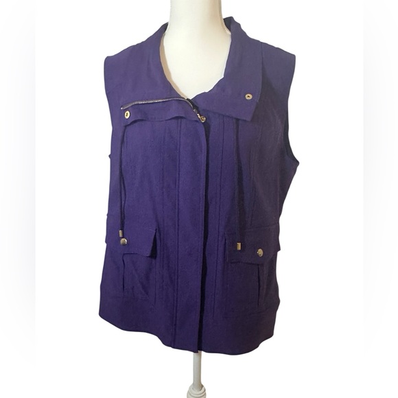 Drapers & Damons Zip Snap Stretch Purple Vest. - Picture 1 of 6